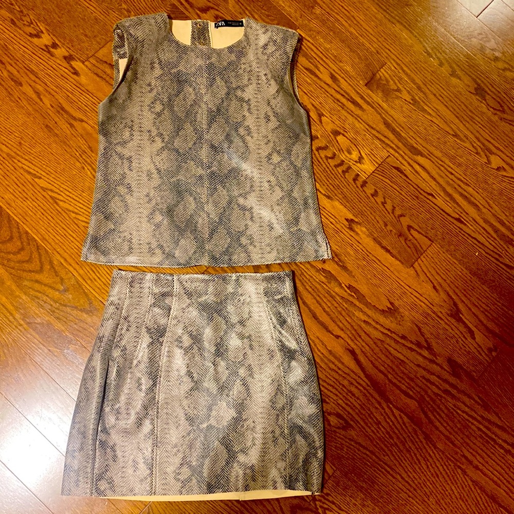Beautiful leather sexy leopard skirt and top from Zara